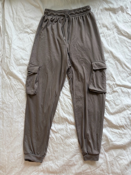 Faded Rose Pants - Cargo Jogger Pants - Taupe Gray